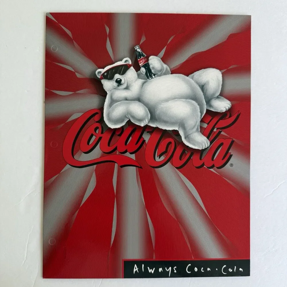 Vintage Coca Cola Coke Soft Drink Folder Polar Bear 1997 Memorabilia Set of 4